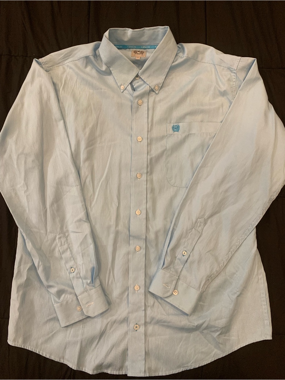 Cinch Men's Light Blue Button-Down Dress Shirt